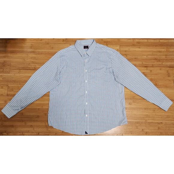 UNTUCKit Duras Performance Slim Button Up Shirt Men's XXL 2XL White Blue Check - Picture 2 of 9